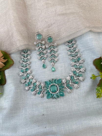 Designer Stone Short Necklace Set 813 - Mahilas