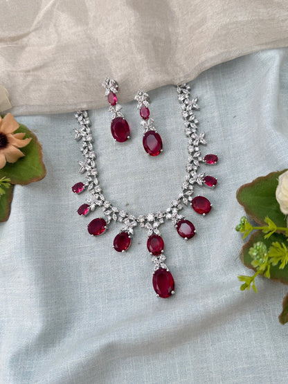 Designer Stone Short Necklace Set 817 - Mahilas