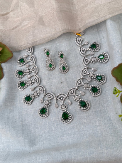 Designer Stone Short Necklace Set 829 - Mahilas