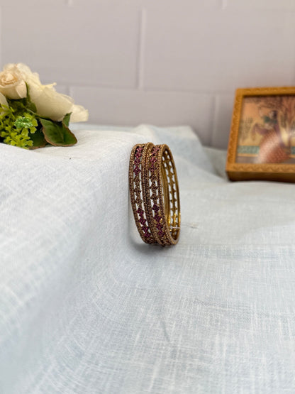 Designer Victorian Antique Stone Bangles 7000 - 9 Colors - Mahilas