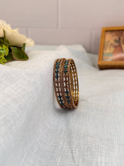 Designer Victorian Antique Stone Bangles 7000 - 9 Colors - Mahilas