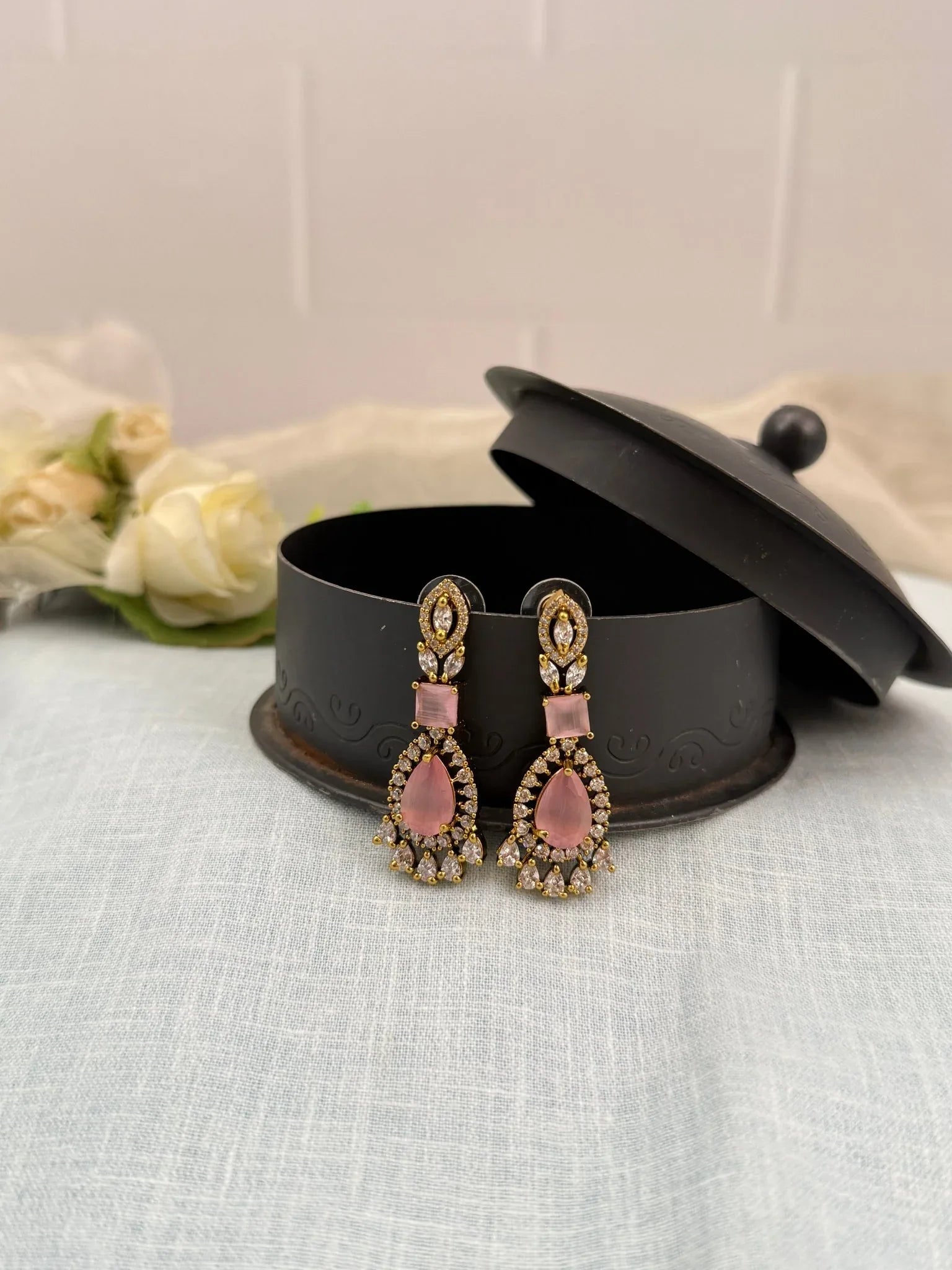 Designer Victorian Antique Stone Earrings 0215 - Mahilas