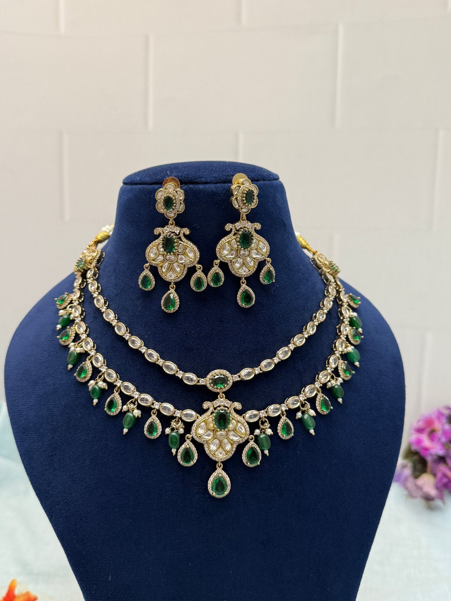 Designer Victorian Kundan Necklace Set 176 - Mahilas