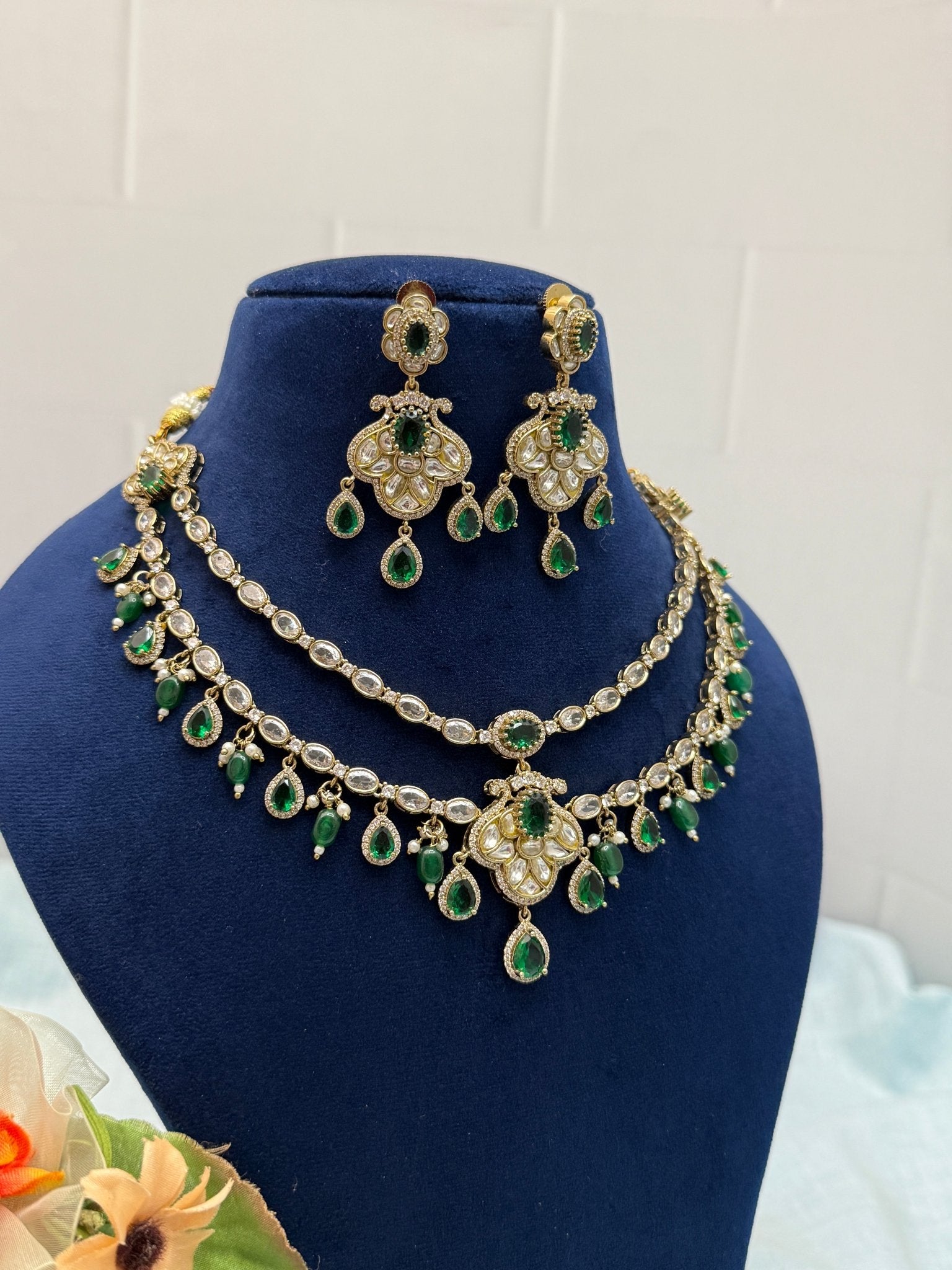 Designer Victorian Kundan Necklace Set 176 - Mahilas