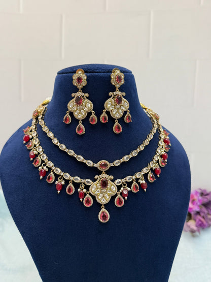 Designer Victorian Kundan Necklace Set 179 - Mahilas