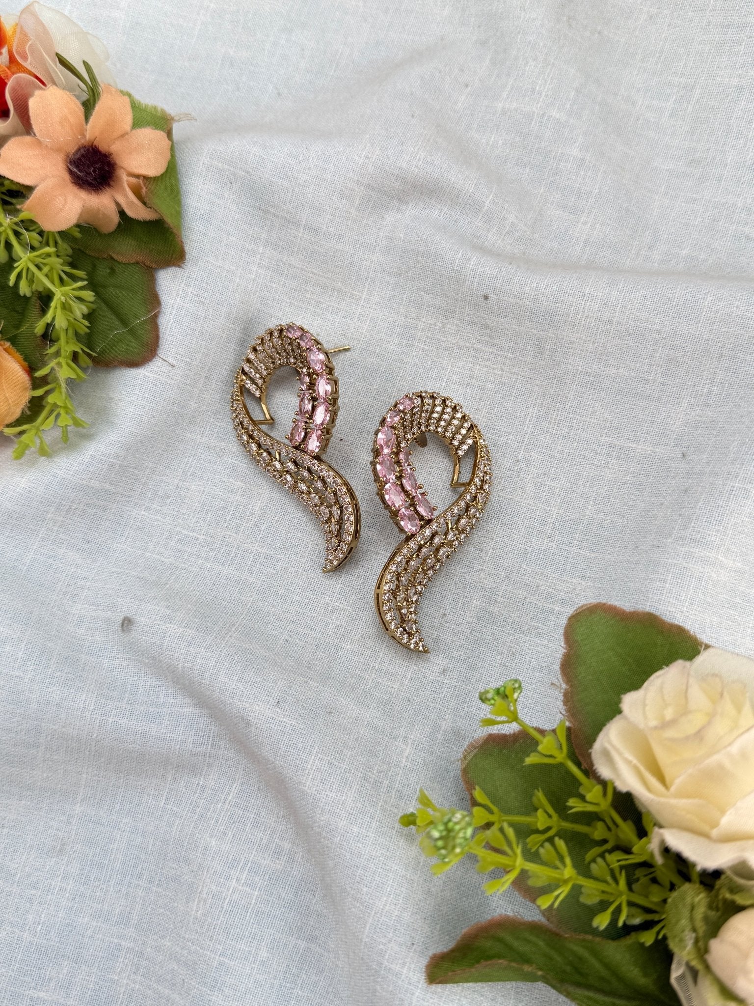 Designer Victorian Stone Statement Earrings 0271 - Mahilas