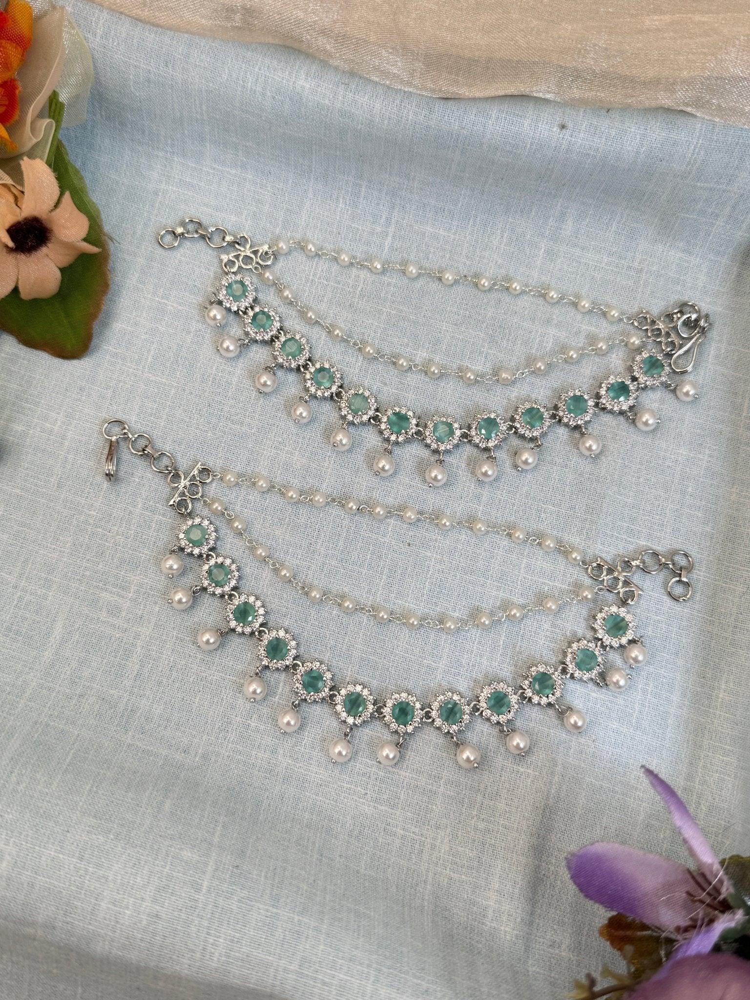 Designer Zircon Stone Maatal Earchain 248 - Mahilas