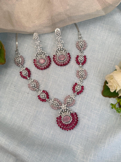 Designer Zircon Stone Short Necklace Set 499 - Mahilas