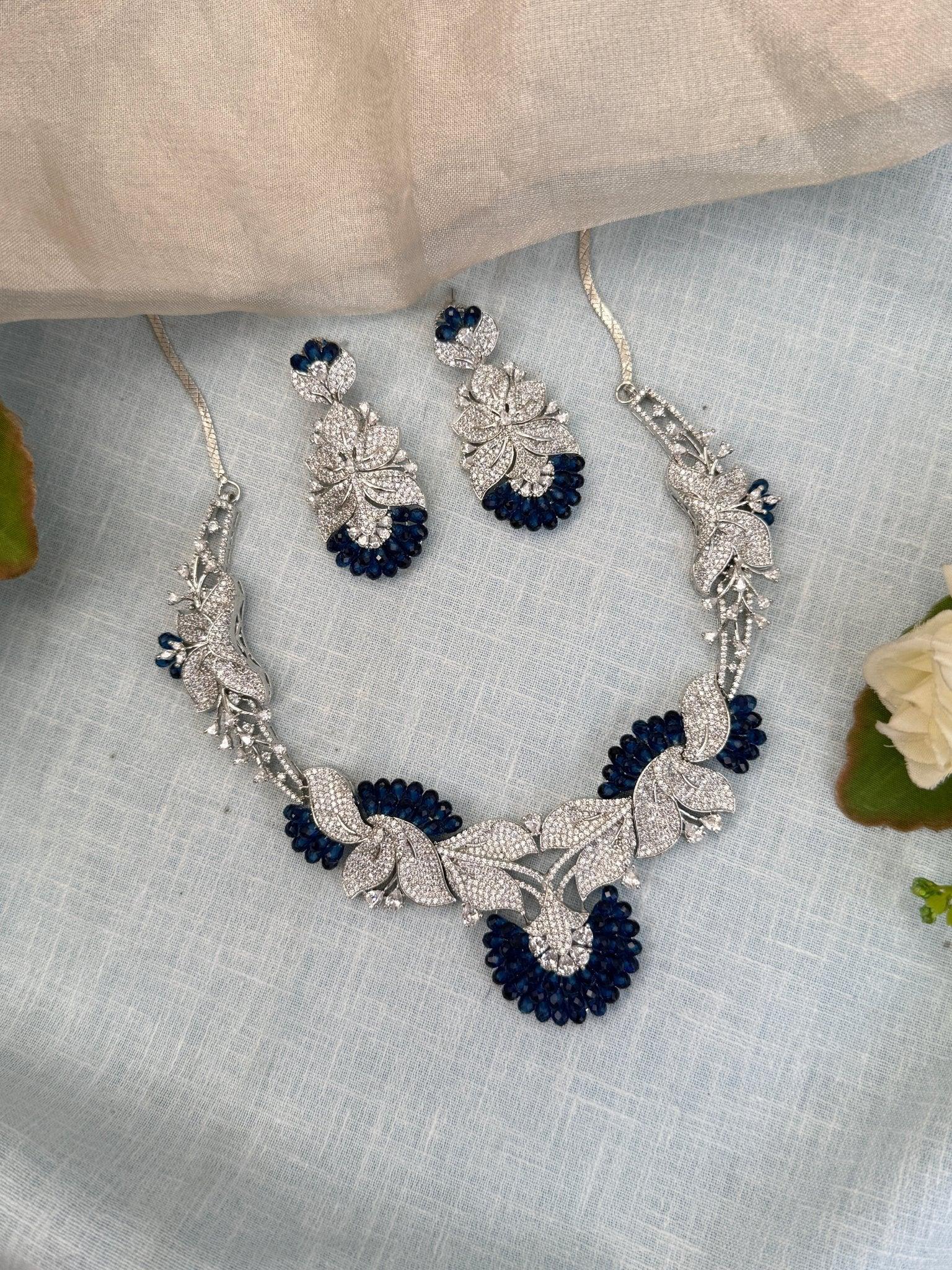 Designer Zircon Stone Short Necklace Set 500 - Mahilas