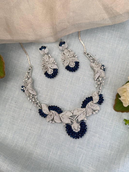 Designer Zircon Stone Short Necklace Set 500 - Mahilas