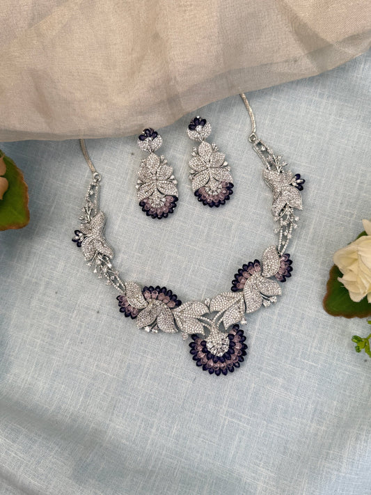 Designer Zircon Stone Short Necklace Set 501 - Mahilas