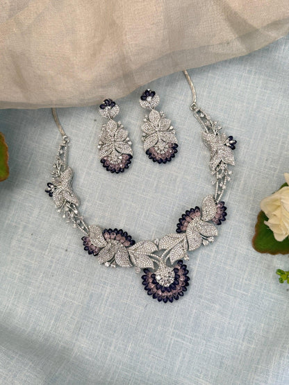 Designer Zircon Stone Short Necklace Set 501 - Mahilas