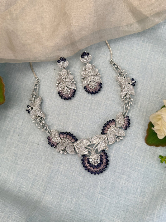 Designer Zircon Stone Short Necklace Set 501 - Mahilas