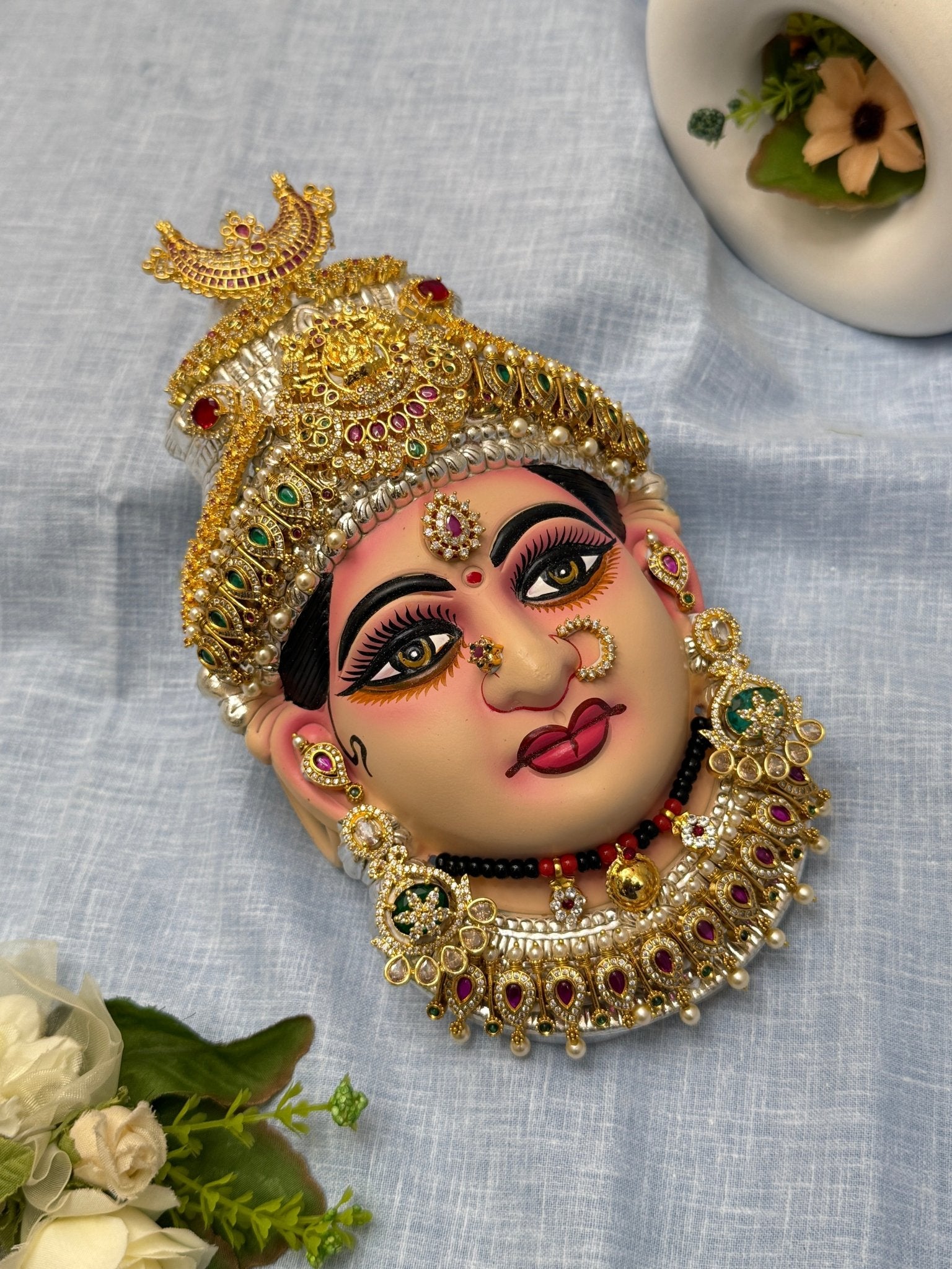 Divine Lakshm Devi Idol Mukhwada 8 inch 23 - Mahilas