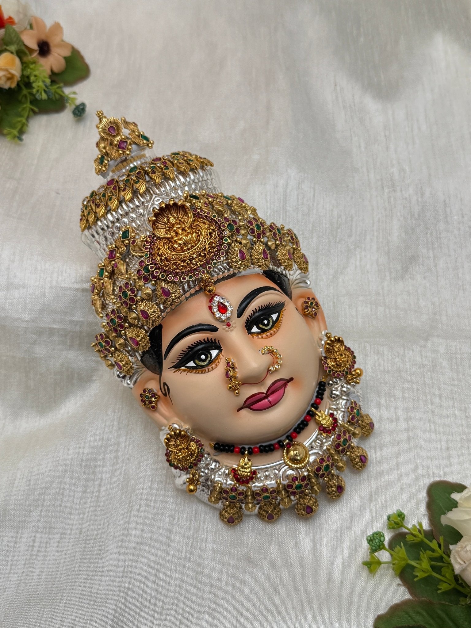Divine Lakshmi Devi Idol Mukhwada 8 inch 53 - Mahilas