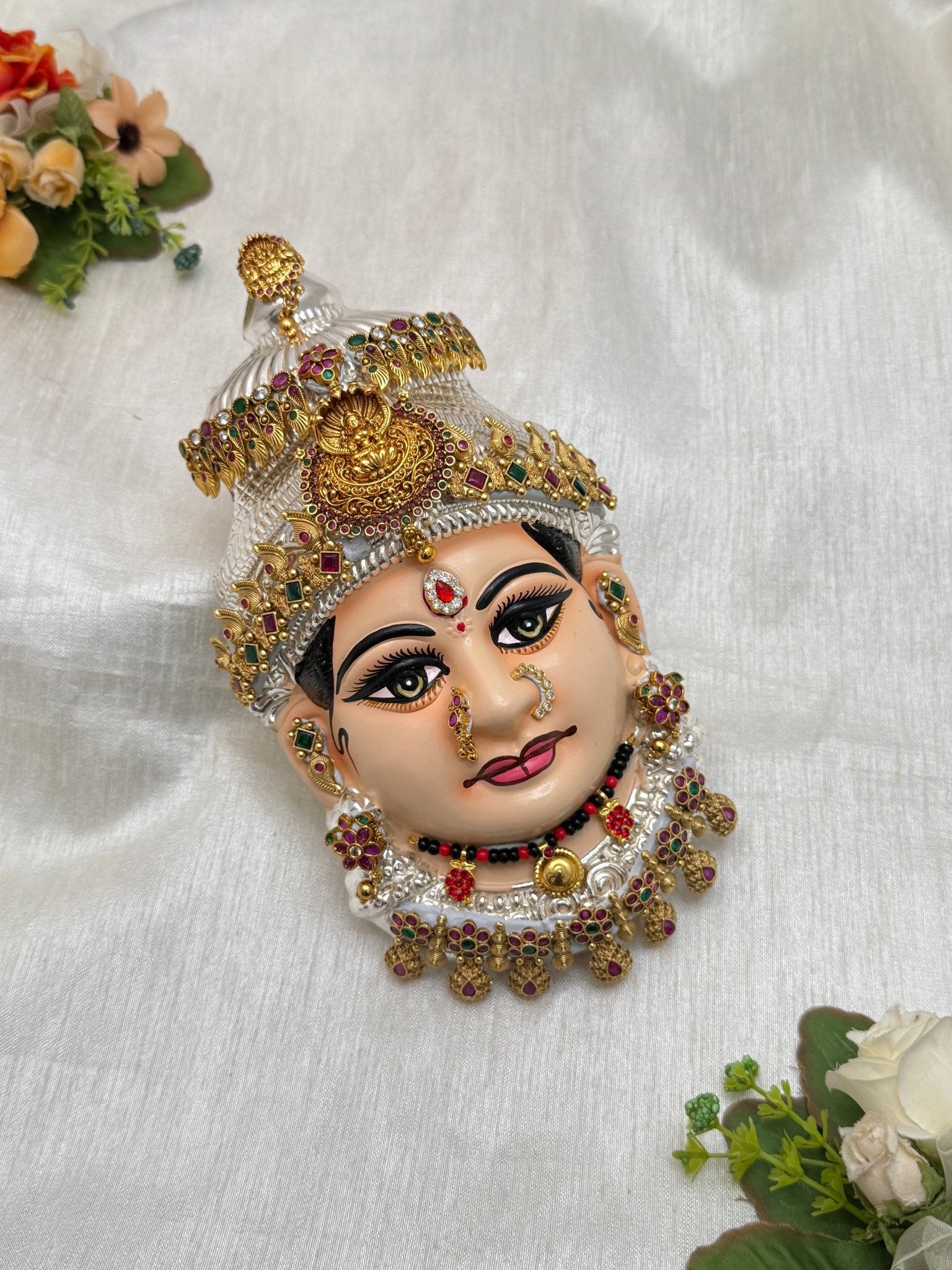 Divine Lakshmi Devi Idol Mukhwada 8 inch 54 - Mahilas