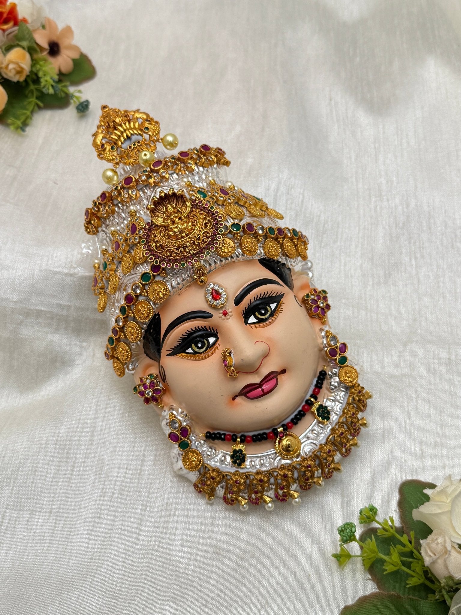 Divine Lakshmi Devi Idol Mukhwada 8 inch 55 - Mahilas