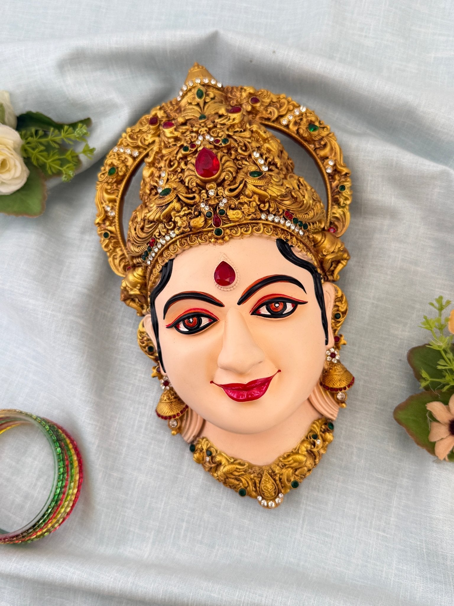 Divine Lakshmi Devi Mukhwada Brass - 10 inch 005 - Mahilas