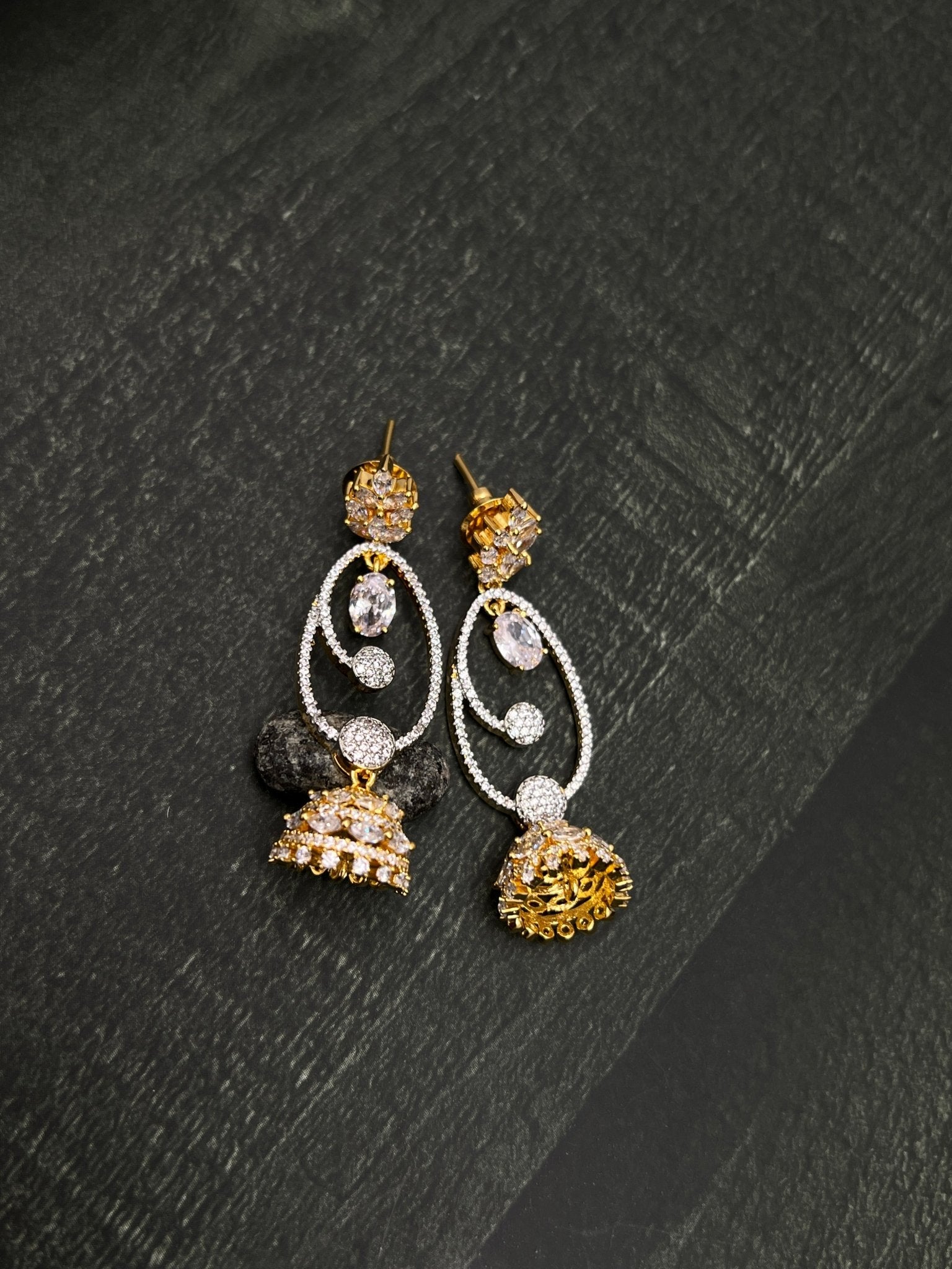 Gold Stone Earring 1437 - Mahilas