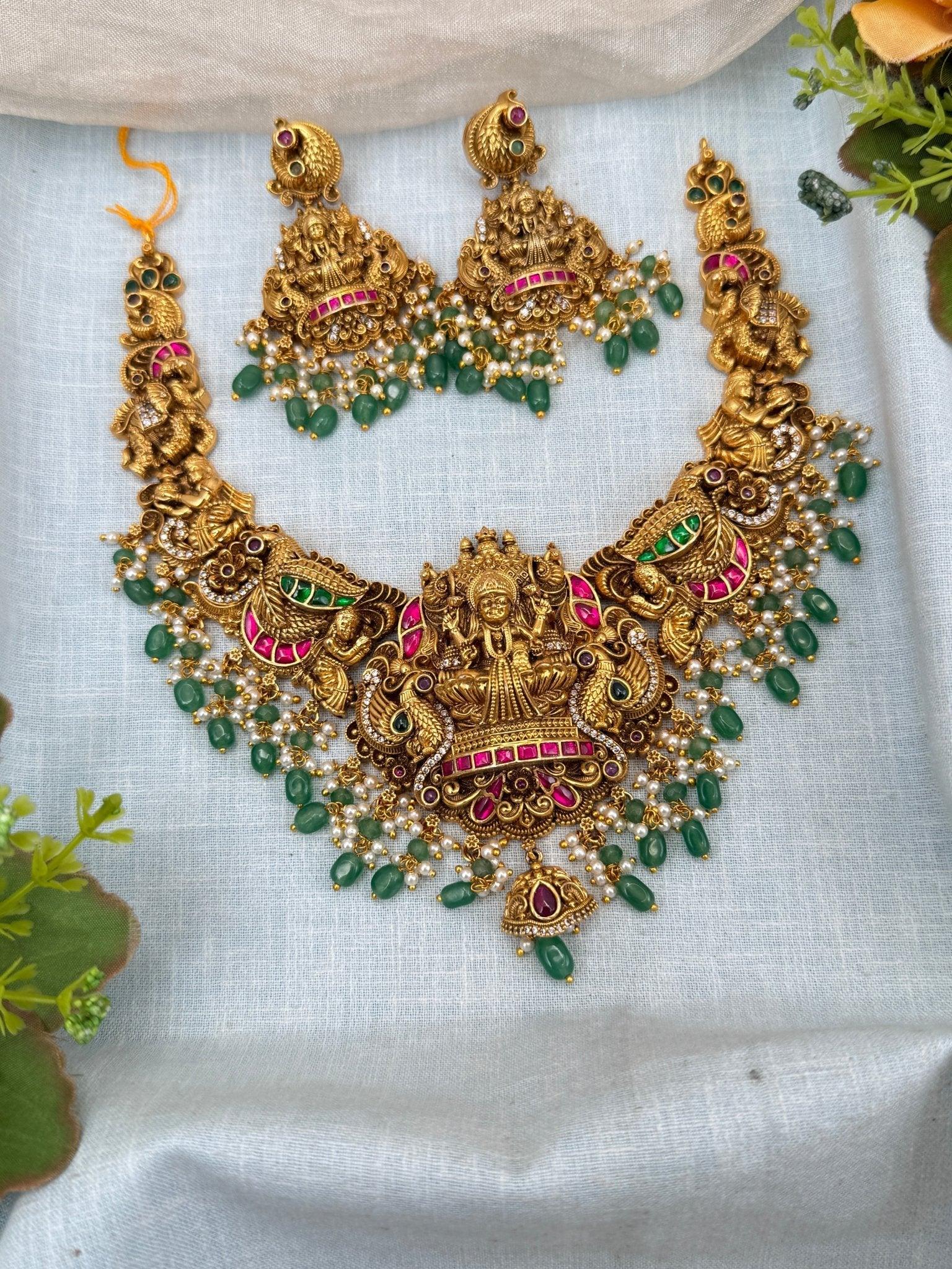Grand Jadau Antique Statement Short Necklace Set 585 - Mahilas