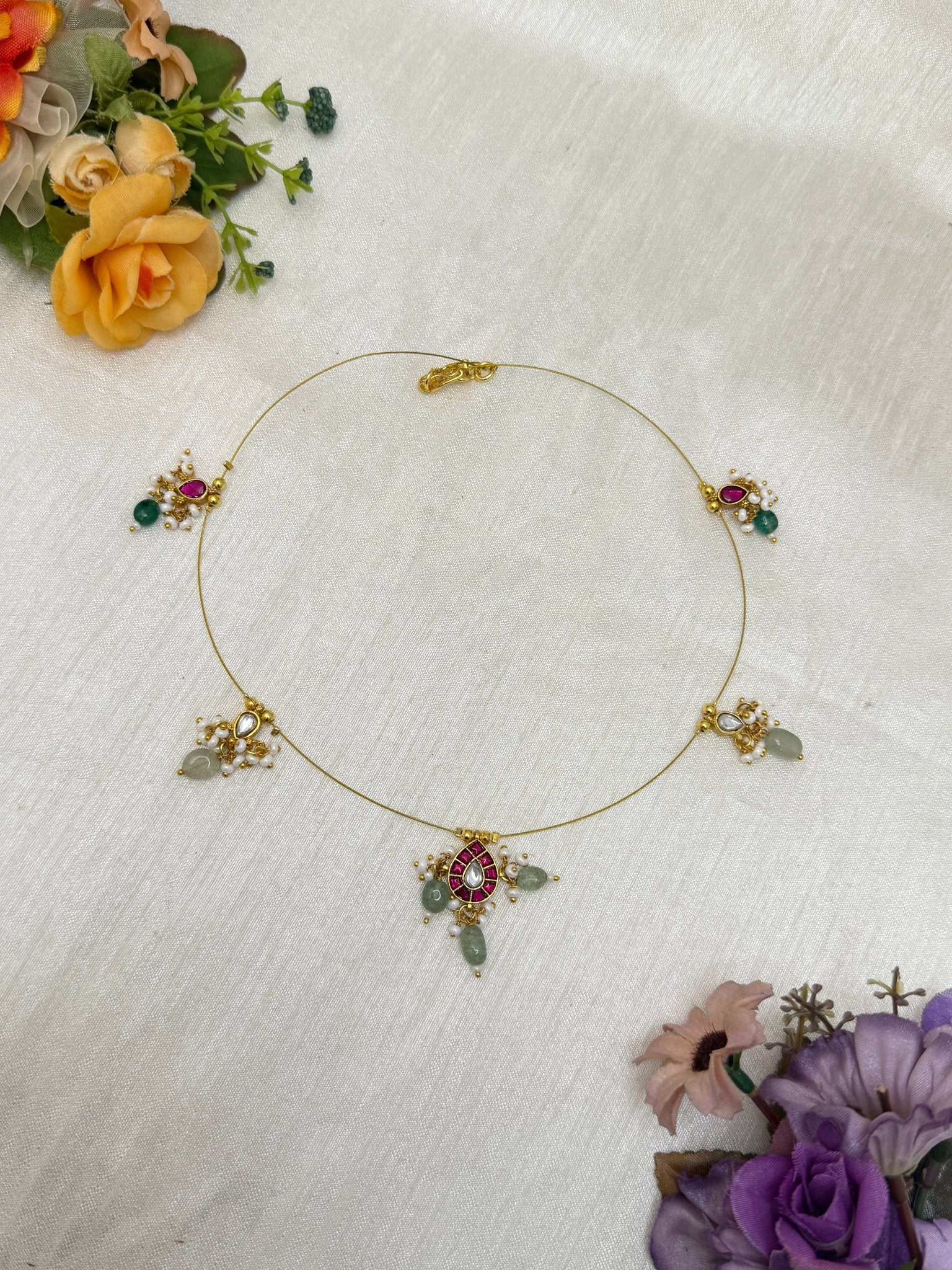 Invisible Chain Jadau Necklace 255 - Mahilas