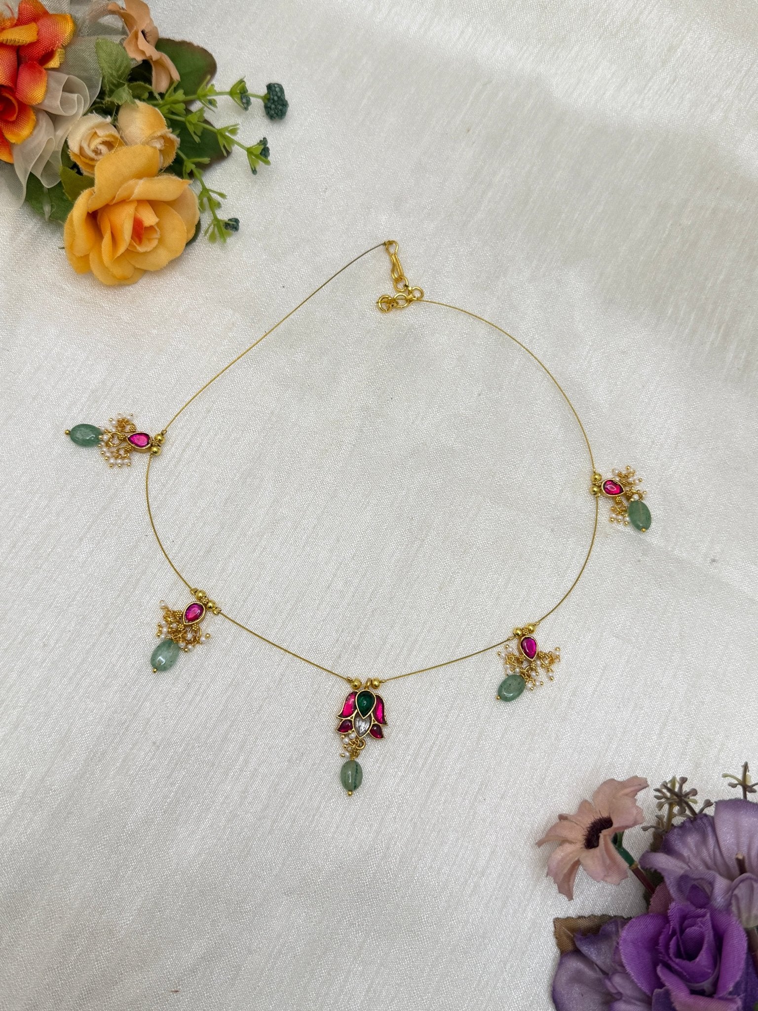 Invisible Chain Jadau Necklace 256 - Mahilas