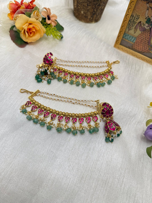 Jadau Antique Jhumka with Maatal 098 - Mahilas