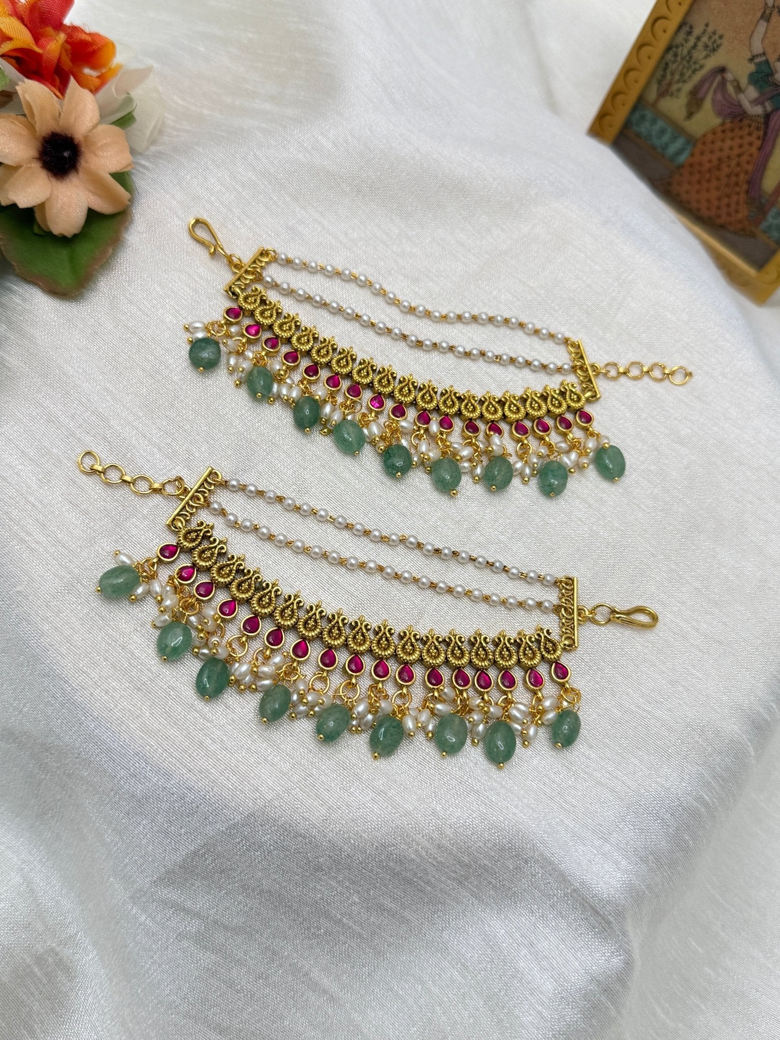 Jadau Antique Maatal Ear Chain 79 - Mahilas