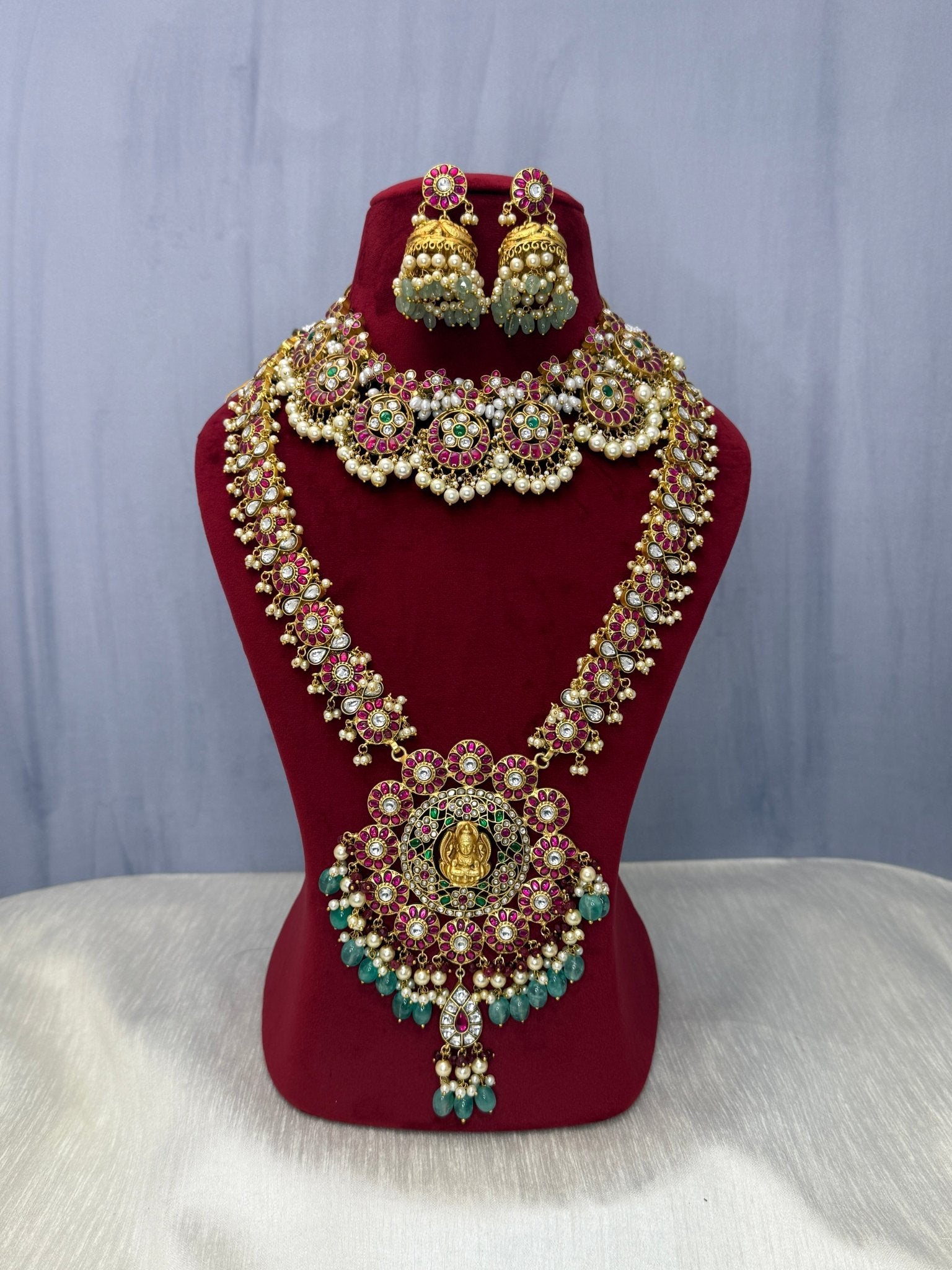 Jadau Bridal Necklace Set 261 - Mahilas