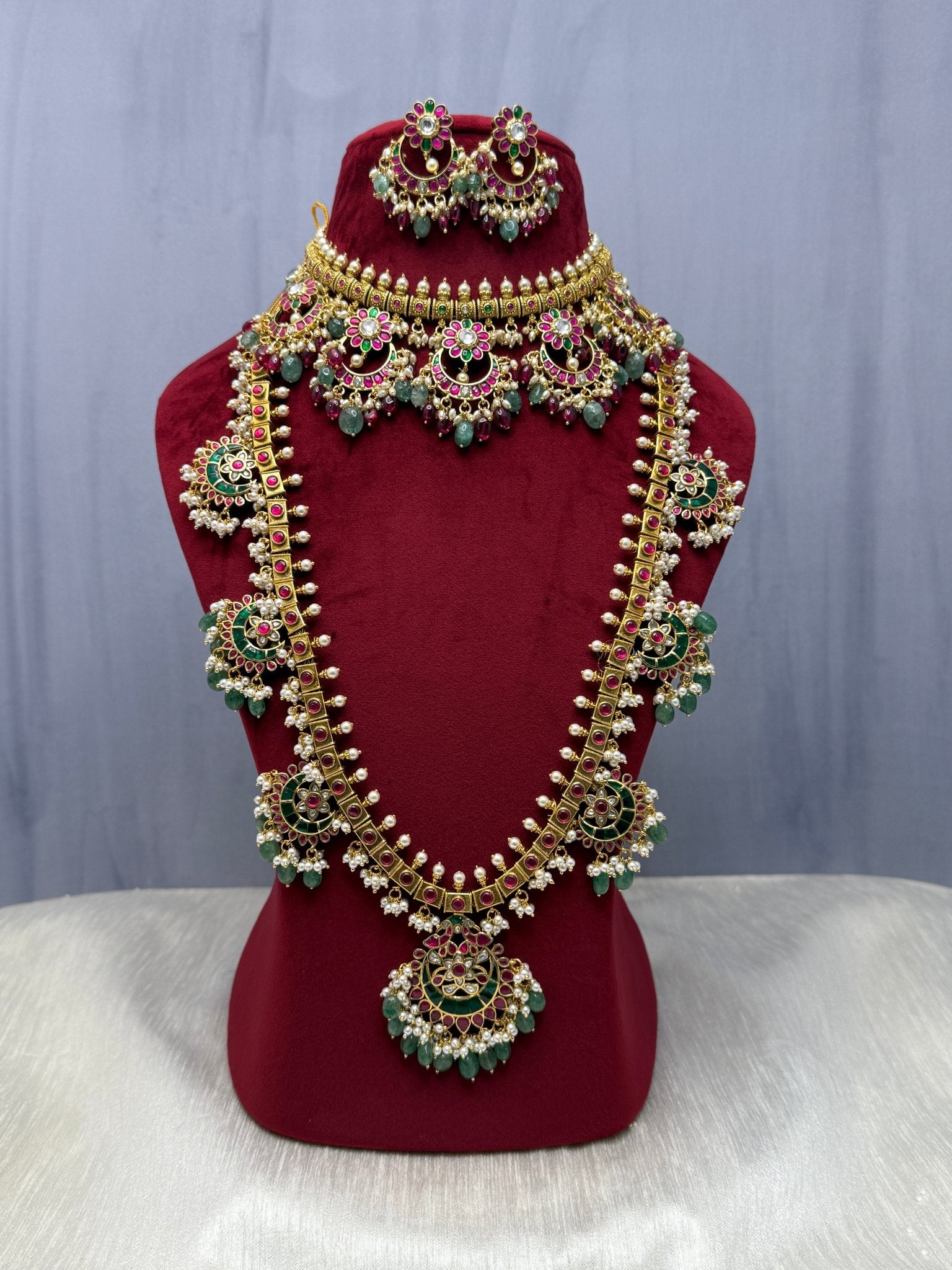 Jadau Bridal Necklace Set 264 - Mahilas