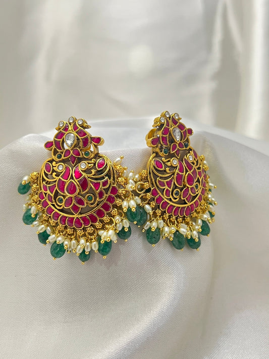 Jadau Chandbali Earrings 1085 - Mahilas