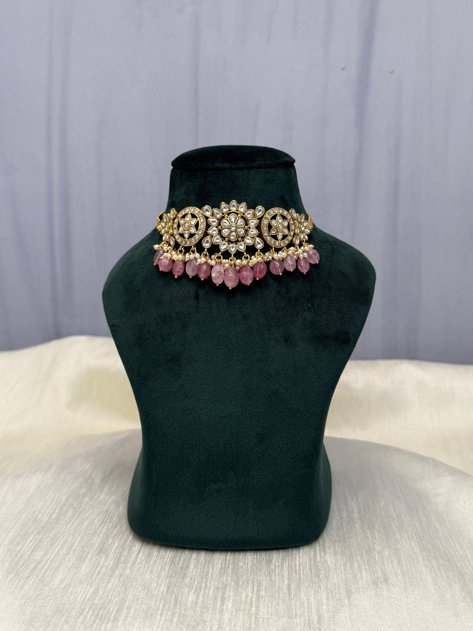 Jadau Choker Necklace Set 283 - Mahilas