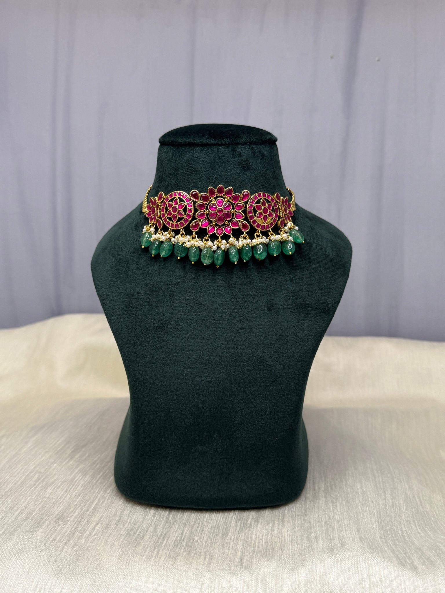 Jadau Choker Necklace Set 285 - Mahilas