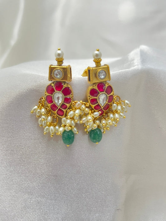 Jadau Danglers Earrings 1090 - Mahilas