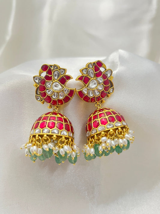 Jadau Jhumka Earrings 1092 - Mahilas