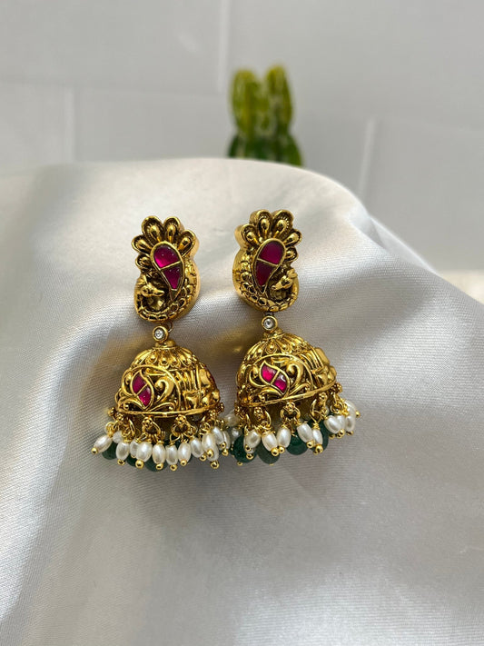 Jadau Jhumka Earrings 1095 - Mahilas