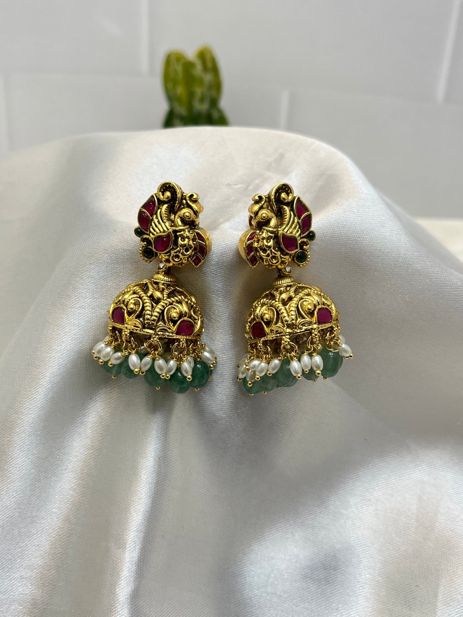 Jadau Jhumka Earrings 1099 - Mahilas