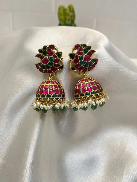 Jadau Jhumka Earrings 1100 - Mahilas