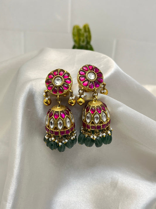 Jadau Jhumka Earrings 1102 - Mahilas