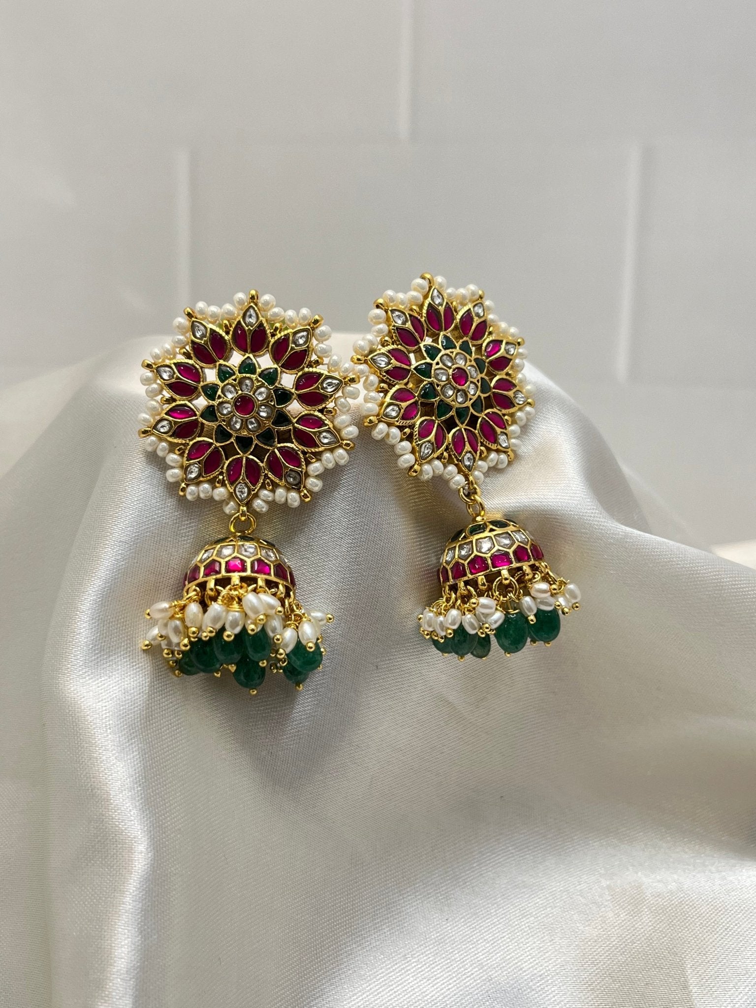 Jadau Jhumka Earrings 1104 - Mahilas