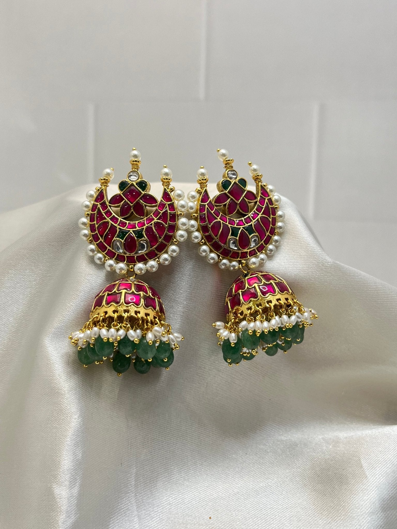 Jadau Jhumka Earrings 1105 - Mahilas