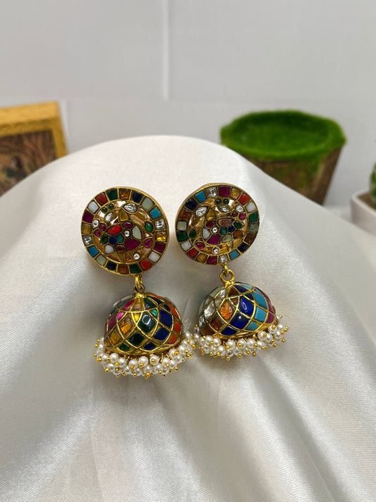 Jadau Jhumka Earrings 1109 - Mahilas