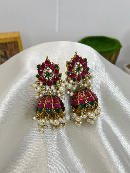 Jadau Jhumka Earrings 1110 - Mahilas