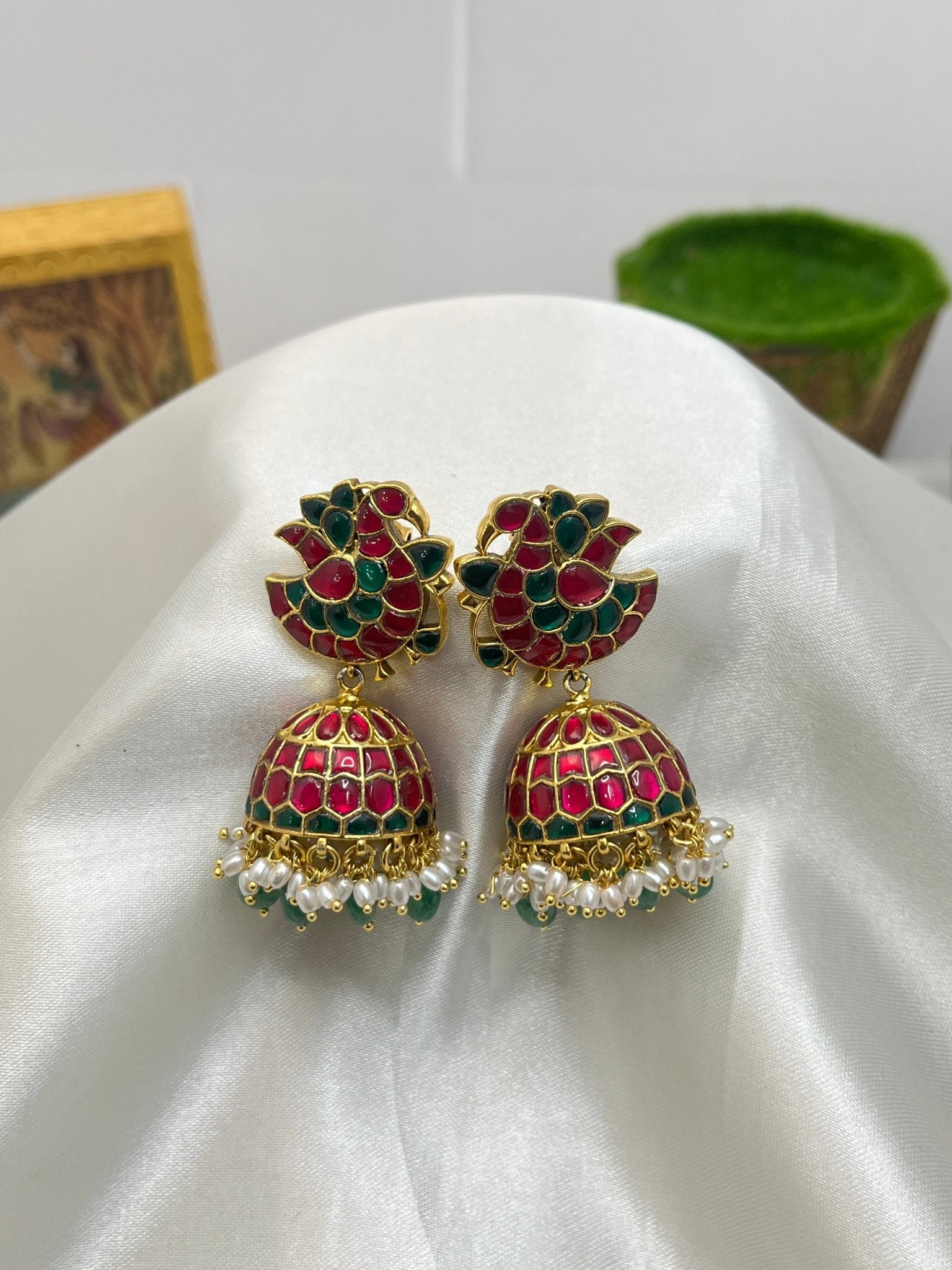 Jadau Jhumka Earrings 1111 - Mahilas