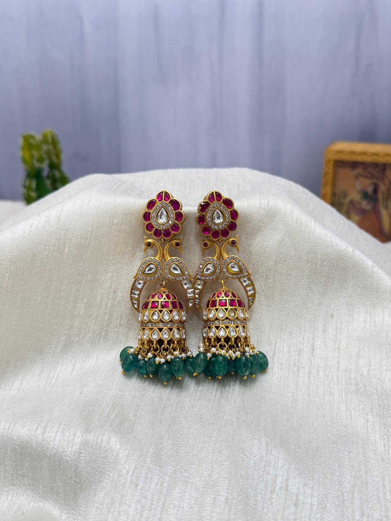 Jadau Jhumka Earrings 1129 - Mahilas