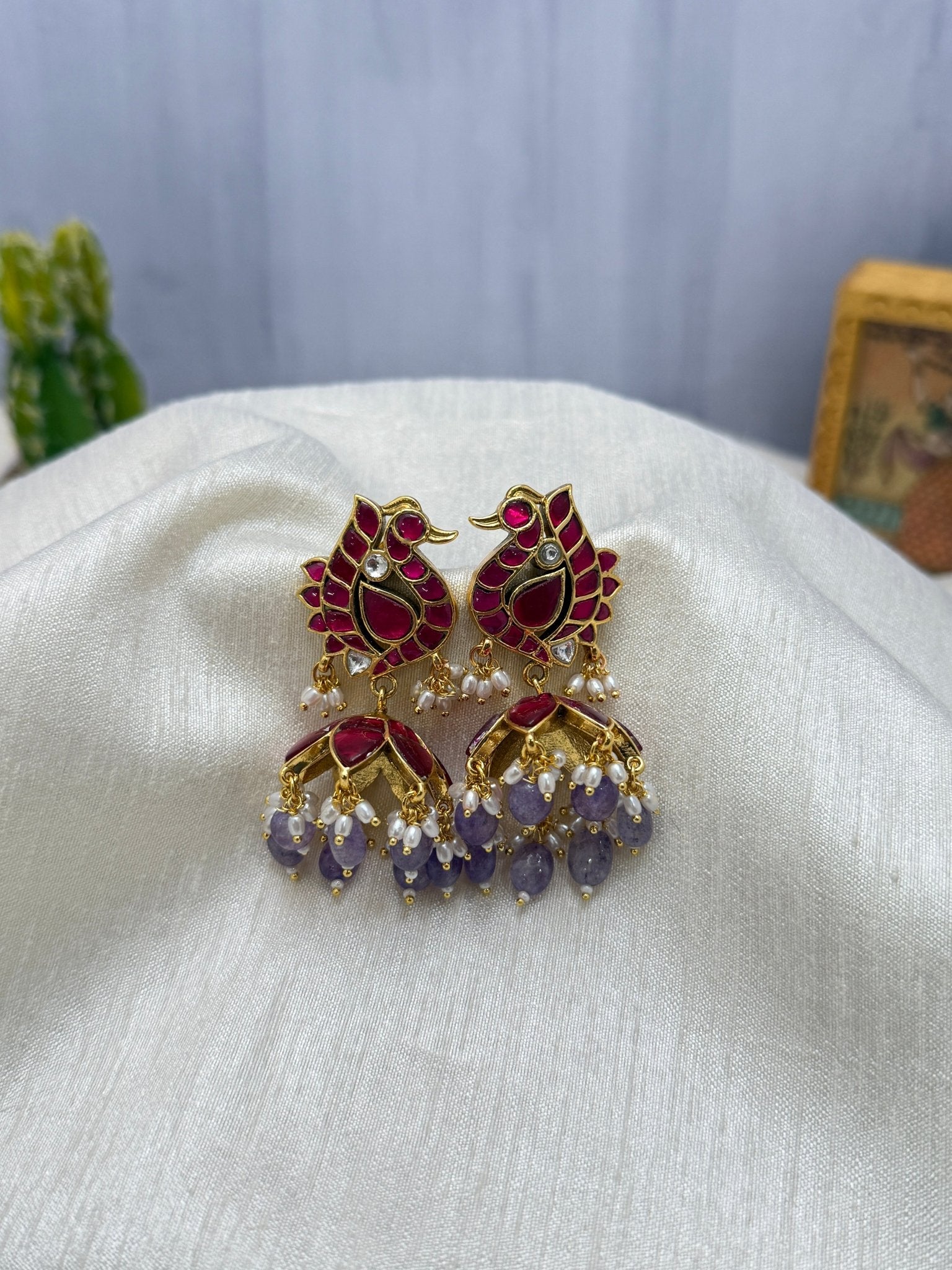 Jadau Jhumka Earrings 1135 - Mahilas