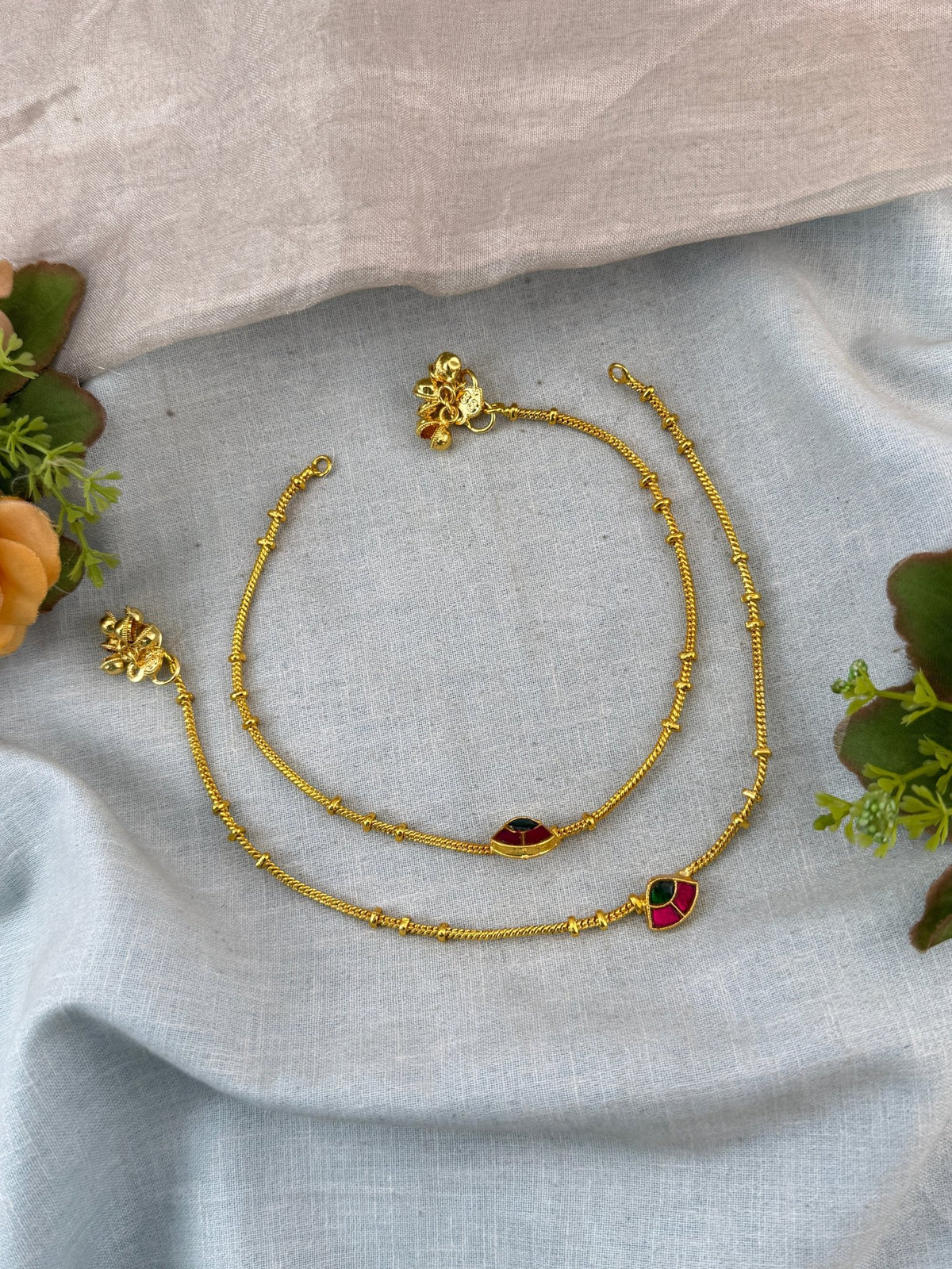 Jadau Kundan Anklet Payal | A0001 - Mahilas