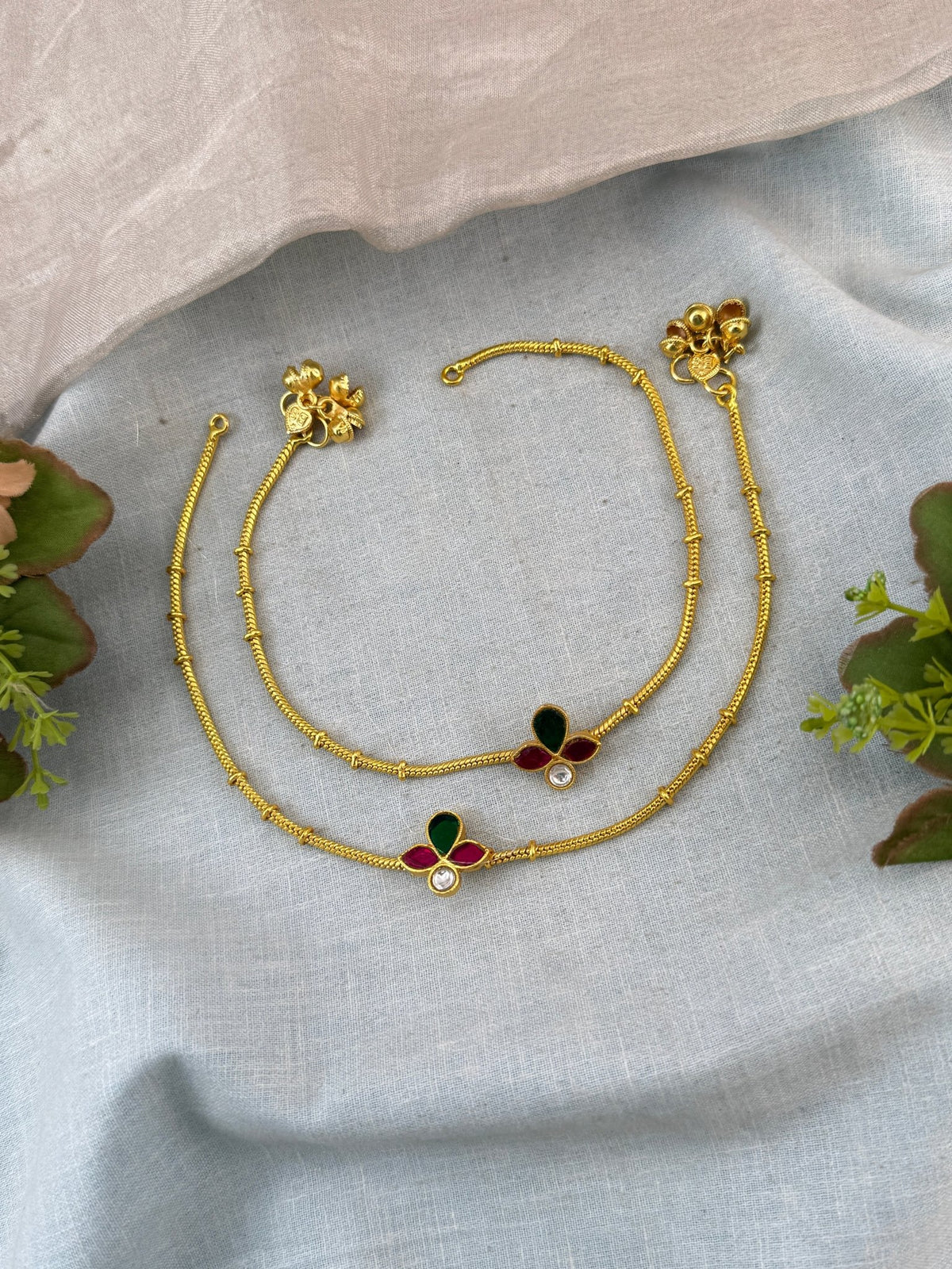 Jadau Kundan Anklet Payal | A0001B - Mahilas
