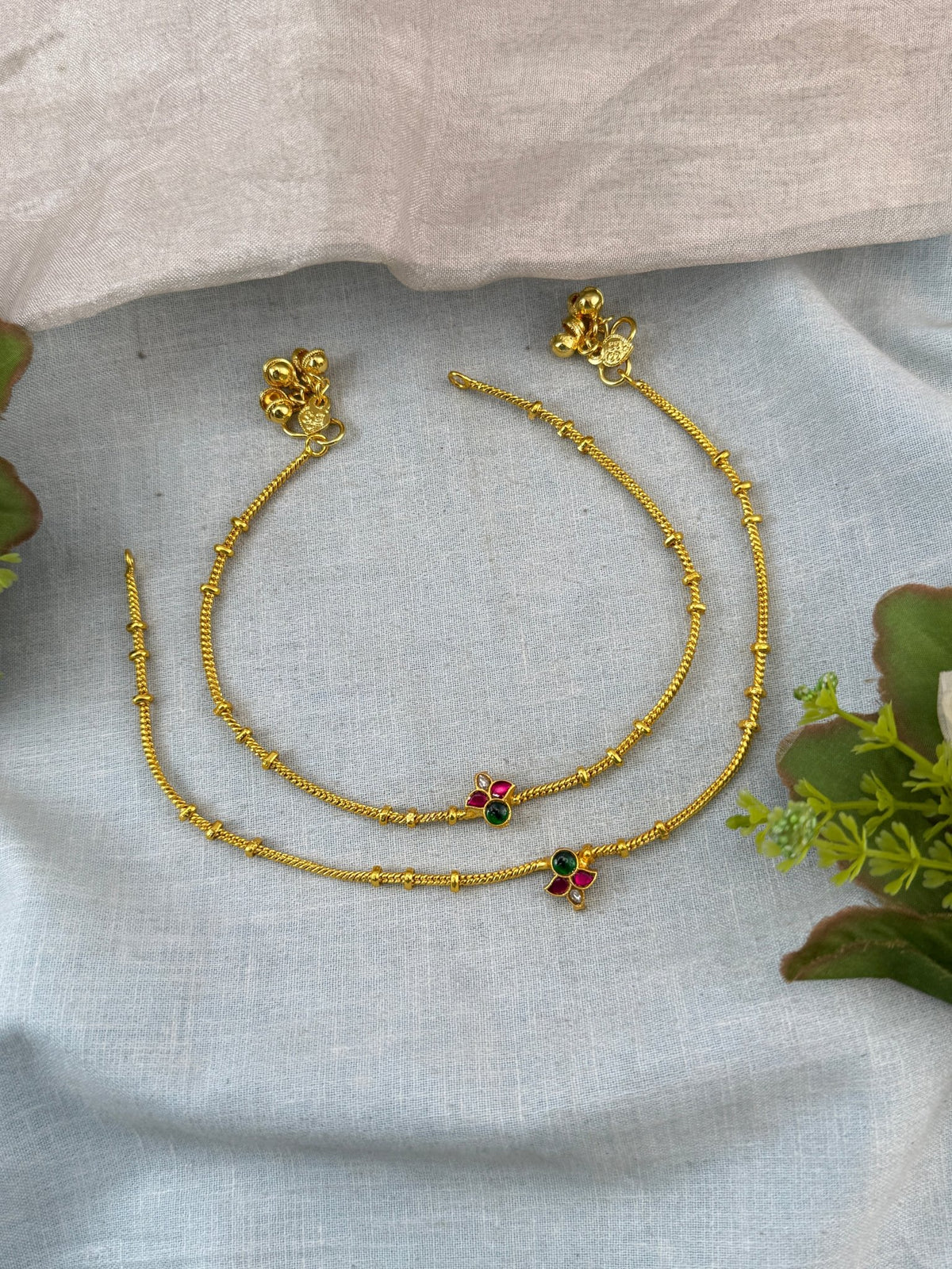 Jadau Kundan Anklet Payal | A0001C - Mahilas