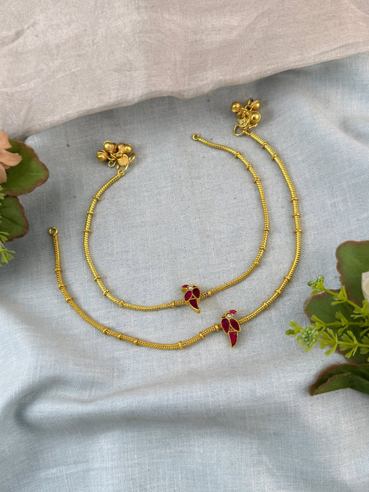 Jadau Kundan Anklet Payal | A0002 - Mahilas